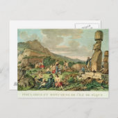 Inselbewohner und Monumente von Osterinsel Feiertagspostkarte (Vorne/Hinten)
