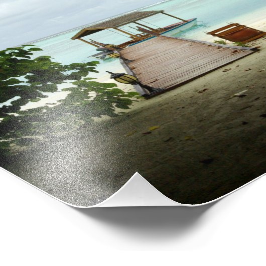 Inselboot der Malediven Fotodruck (Ecke)