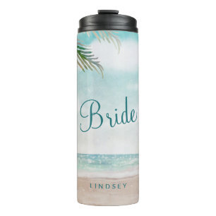 Inselbrise Bemalte Strand Braut individuell Thermosbecher