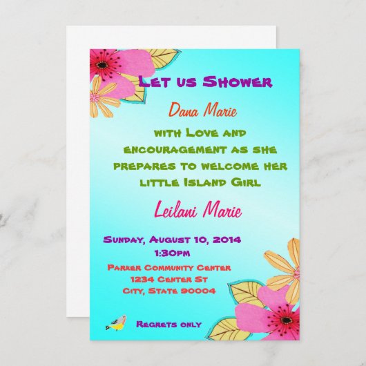 Inseldusche Einladung (Vorne/Hinten)