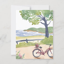 Inselfahrrad | Martha's Vineyard Watercolor Postkarte