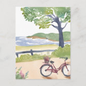 Inselfahrrad | Martha's Vineyard Watercolor Postkarte (Vorderseite)