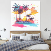 Insellandschaft mit Palmen Leinwanddruck (Insitu (Schlafzimmer))