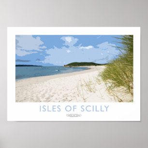 Inseln des Scilly Eisenbahn-Plakats Poster