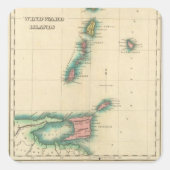 Inseln des Windes Quadratischer Aufkleber (Vorderseite)