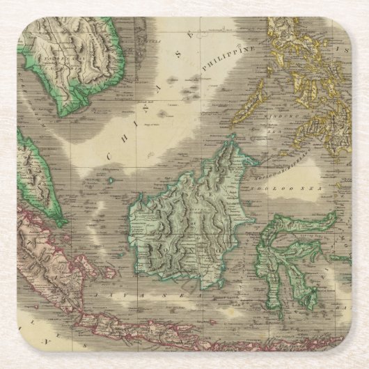 Inseln E Indien Rechteckiger Pappuntersetzer (Vorderseite)