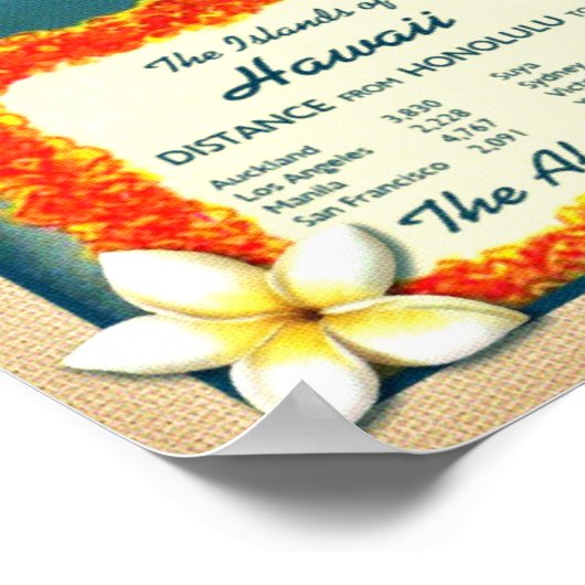 Inseln Hawaii Poster (Ecke)