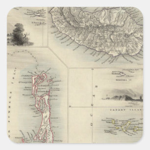 Inseln im Atlantik Quadratischer Aufkleber