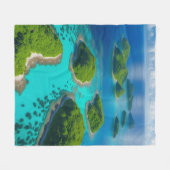 "Inseln im Himmel: Gemütliche Ozeanflucht Fleecedecke (Vorderseite (Horizontal))