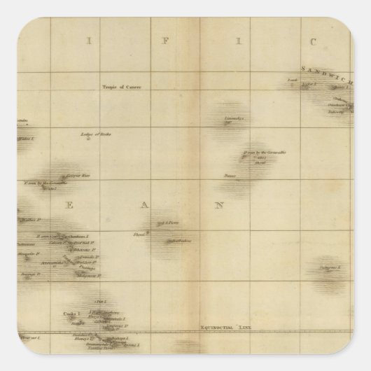 Inseln im Pazifik Quadratischer Aufkleber (Vorderseite)