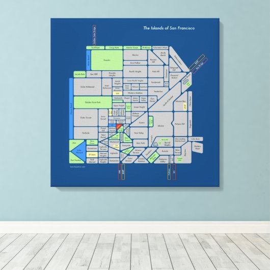 Inseln SF, 2'x2' gespannte Leinwand (Insitu (Holzboden))