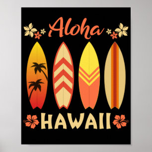Inseln Vintag Souvenir Aloha Hawaii Surfing Poster