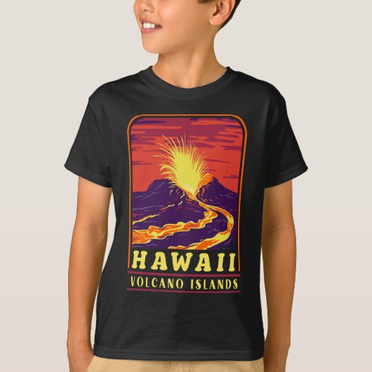 Inseln Vintag Souvenir Hawaii Vulkaninseln T-Shirt (Vorderseite)