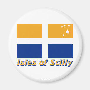 Inseln von Scilly Flagge mit Namen Magnet