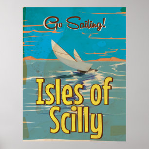 Inseln von Scilly Vintages Reiseplakat segelnd Poster