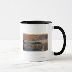 Inseln von unterem Columbia River bei Sunsetand Tasse