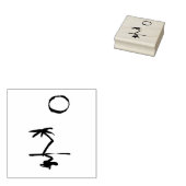 Inselpalmenstrand Sonne Gummistempel (Stempel)