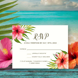 Inselparadies | Blume zur Auswahl von Speisen Palm RSVP Karte