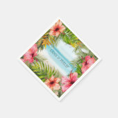 Inselparadies | Tropische Blume und Palmen Serviette (Ecke)