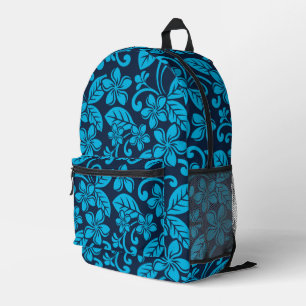 INSELPLUMERIA-MUSTER IN BLAU x 2 Bedruckter Rucksack