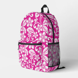 INSELPLUMERIA-MUSTER IN HOT PINK BEDRUCKTER RUCKSACK