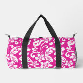 INSELPLUMERIA-MUSTER IN HOT PINK DUFFLE BAG (Vorderseite)