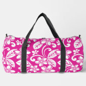 INSELPLUMERIA-MUSTER IN HOT PINK DUFFLE BAG (Vorderseite)