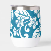 INSELPLUMERIA-MUSTER IN KARIBISCHE BLAUE (Rechts)