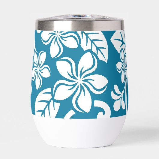 INSELPLUMERIA-MUSTER IN KARIBISCHE BLAUE (Vorderseite)