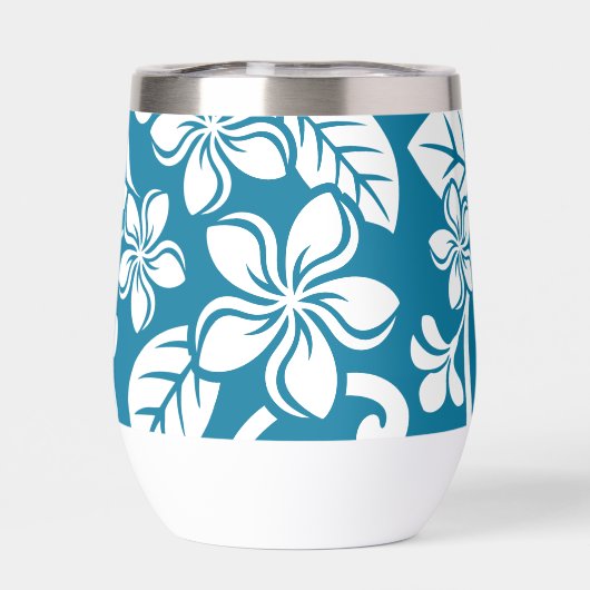 INSELPLUMERIA-MUSTER IN KARIBISCHE BLAUE (Rückseite)