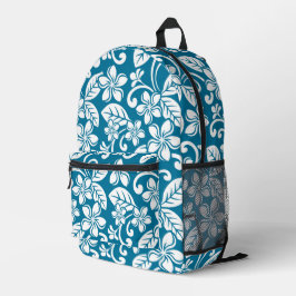 INSELPLUMERIA-MUSTER IN KARIBISCHE BLAUE BEDRUCKTER RUCKSACK
