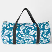 INSELPLUMERIA-MUSTER IN KARIBISCHE BLAUE DUFFLE BAG (Vorderseite)