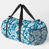 INSELPLUMERIA-MUSTER IN KARIBISCHE BLAUE DUFFLE BAG (Rechte Ecke)