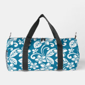 INSELPLUMERIA-MUSTER IN KARIBISCHE BLAUE DUFFLE BAG (Rückseite)