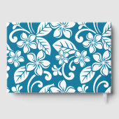 INSELPLUMERIA-MUSTER IN KARIBISCHE BLAUE GÄSTEBUCH (Rückseite)