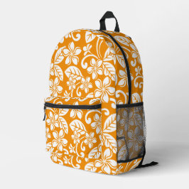 INSELPLUMERIA-MUSTER IN ORANGE BEDRUCKTER RUCKSACK