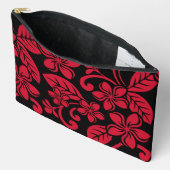 INSELPLUMERIA-MUSTER IN SCHWARZ/ROT ZUBEHÖRTASCHE (Offen)