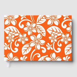INSELPLUMERIA-MUSTER IN SEHR ORANGE GÄSTEBUCH
