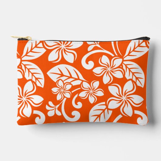 INSELPLUMERIA-MUSTER IN SEHR ORANGE ZUBEHÖRTASCHE (Vorderseite)
