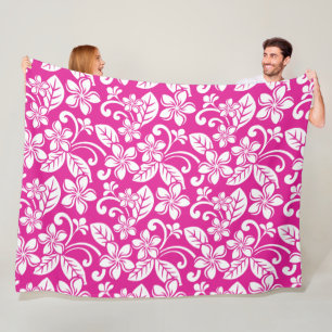 INSELPLUMERIE (HOT PINK) FLEECEDECKE