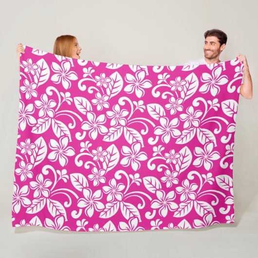 INSELPLUMERIE (HOT PINK) FLEECEDECKE (Beispiel)