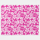 INSELPLUMERIE (HOT PINK) FLEECEDECKE (Vorderseite (Horizontal))