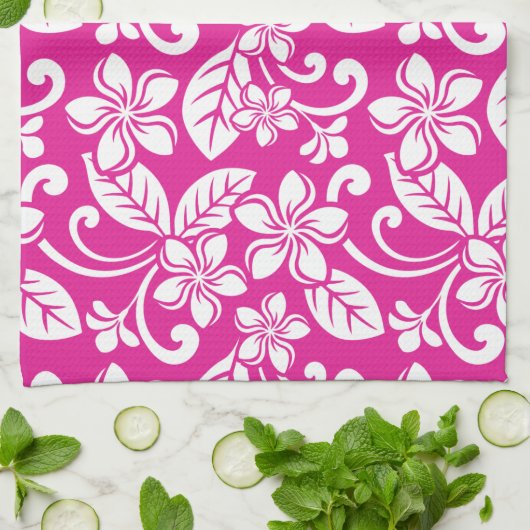 INSELPLUMERIE (HOT PINK) GESCHIRRTUCH (Gefaltet)