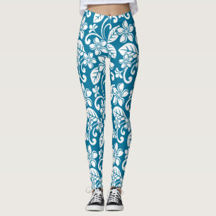 INSELPLUMERIE (KARIBISCHE BLAU) Leggings