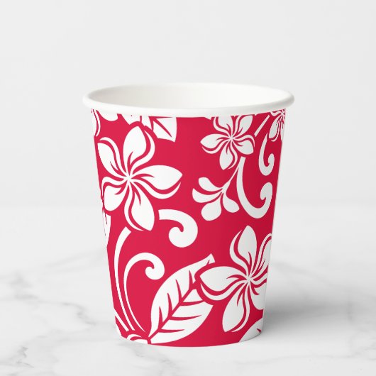 INSELPLUMERIE (ROT IN STRAWBERRY) PAPPBECHER (Rückseite)