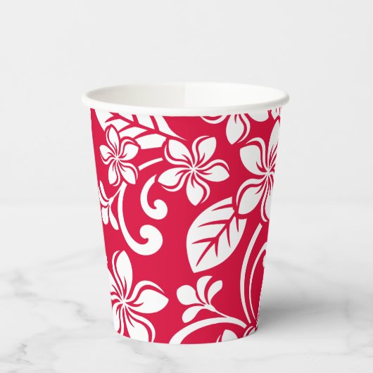 INSELPLUMERIE (ROT IN STRAWBERRY) PAPPBECHER (Links)