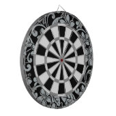 INSELPLUMERIE (SCHWARZ/GRAU) DARTSCHEIBE (Vorderseite Links)