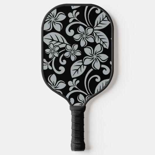 INSELPLUMERIE (SCHWARZ/GRAU) PICKLEBALL SCHLÄGER (Vorderseite)