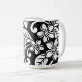 INSELPLUMERIE (SCHWARZ) KAFFEETASSE (VorderseiteRechts)