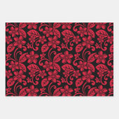 INSELPLUMERIE (SCHWARZ/ROT) GESCHENKPAPIER SET (Vorderseite 3)